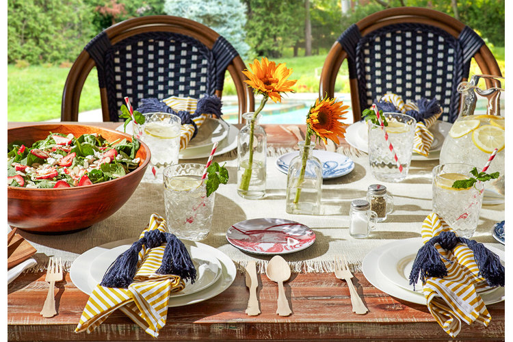 Garden table with discount ice bucket in middle